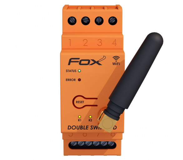 DOUBLE SWITCH 2 kanałowy przekaźnik Wi-Fi 230V na szynę DIN F&F WI-R2S2-D