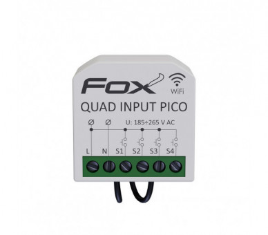 FOX Miniaturowy 4-kanałowy nadajnik WiFi do montażu PDT, Quad Input Pico F&F WI-S4-PICO